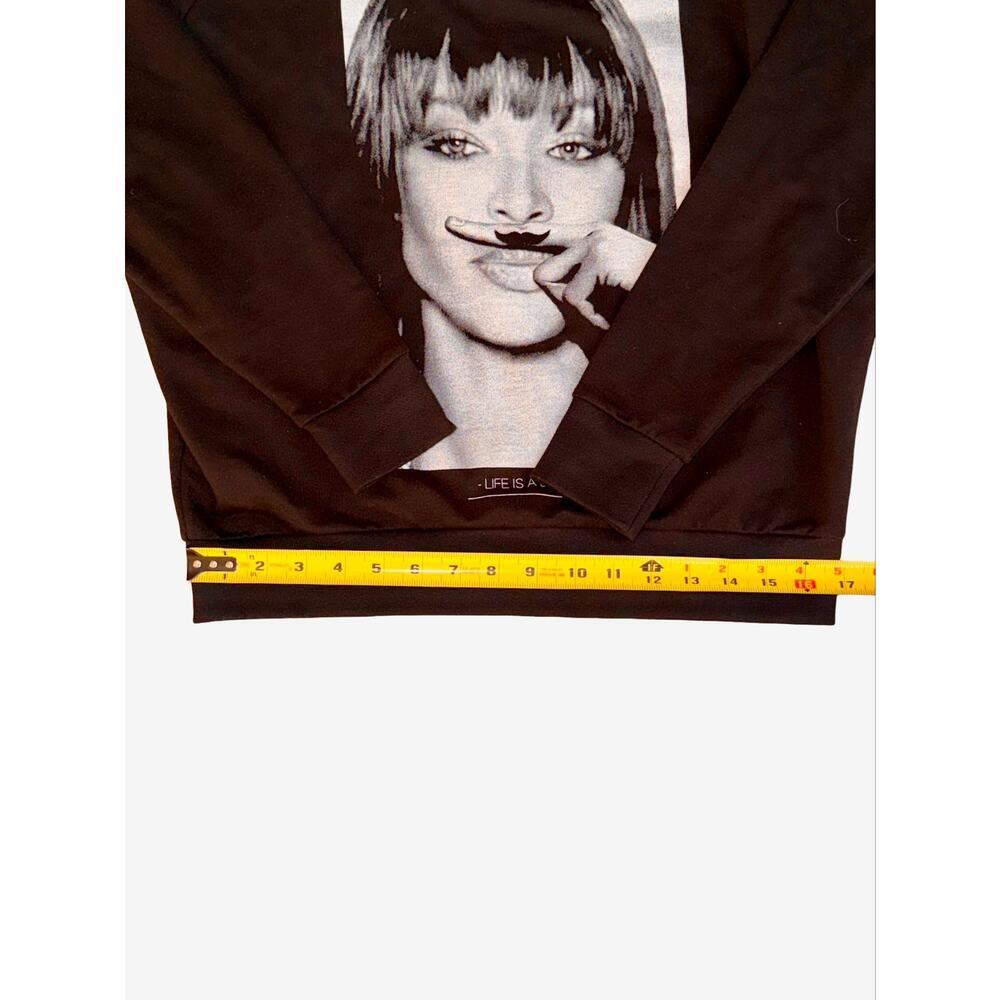 Eleven Paris Life Is A Joke Graphic Sweatshirt Black Raglan Pullover S - Picture 5 of 10